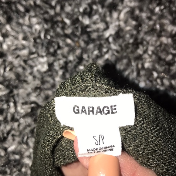 Garage grey v neck sweater with elbow cut-outs - Picture 2 of 2